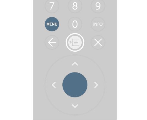 Trykk inn meny og ok på T-We II Fjernkontroll