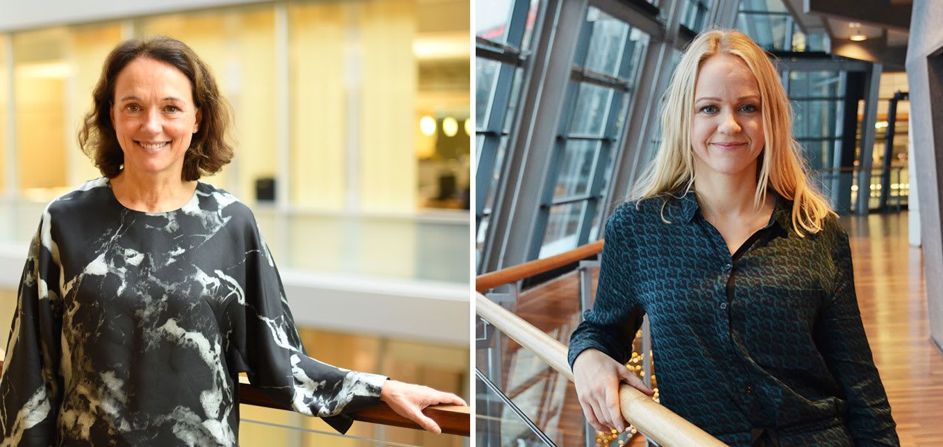 Camilla Amundsen (t.h.) tar over for Birgit Bjørnsen, som går over i en ny stilling i Telenor. 