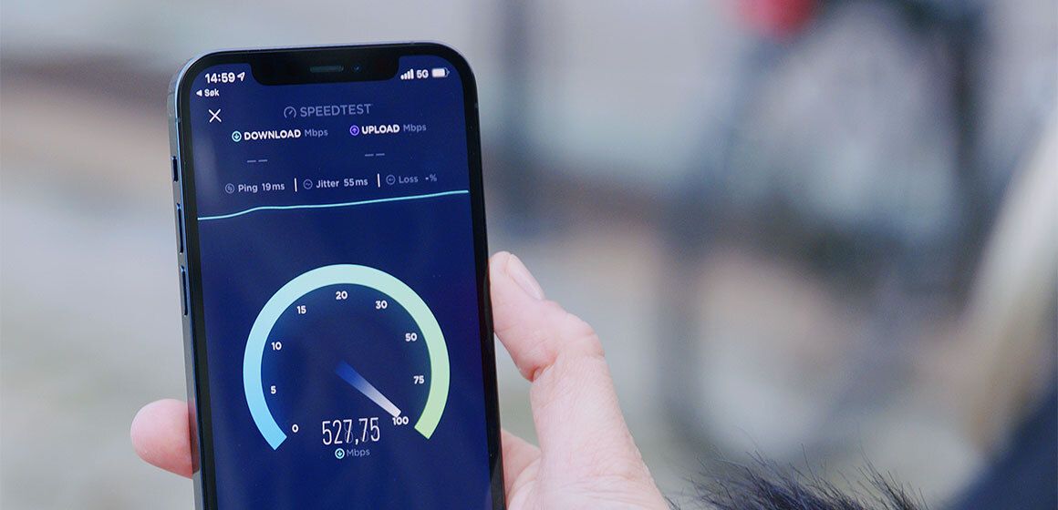 5G-speedtest på iPhone 12 Pro