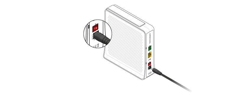 Steg 3.  Koble Telefonadapter til strøm og slå på.