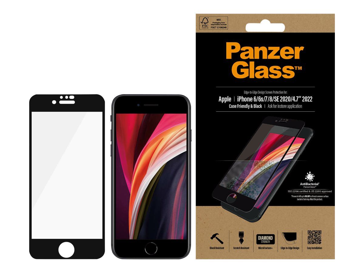 PanzerGlass iPhone 8/7/SE, svart