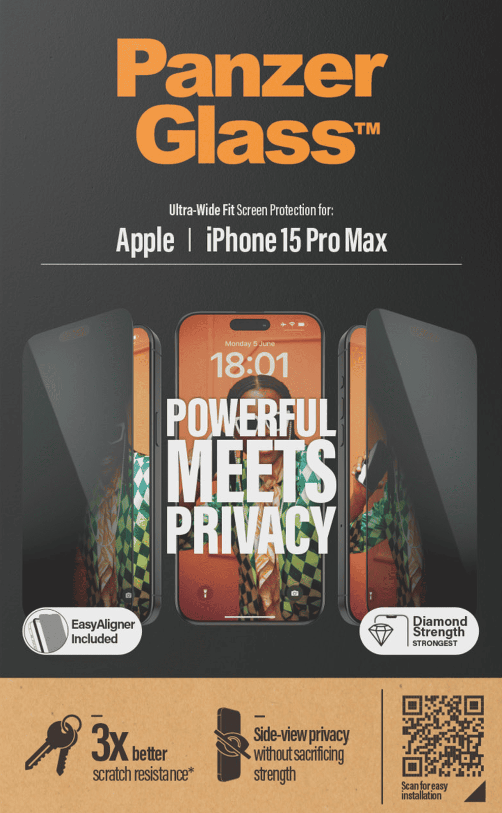 PanzerGlass Privacy UWF iPhone 15 Pro Max