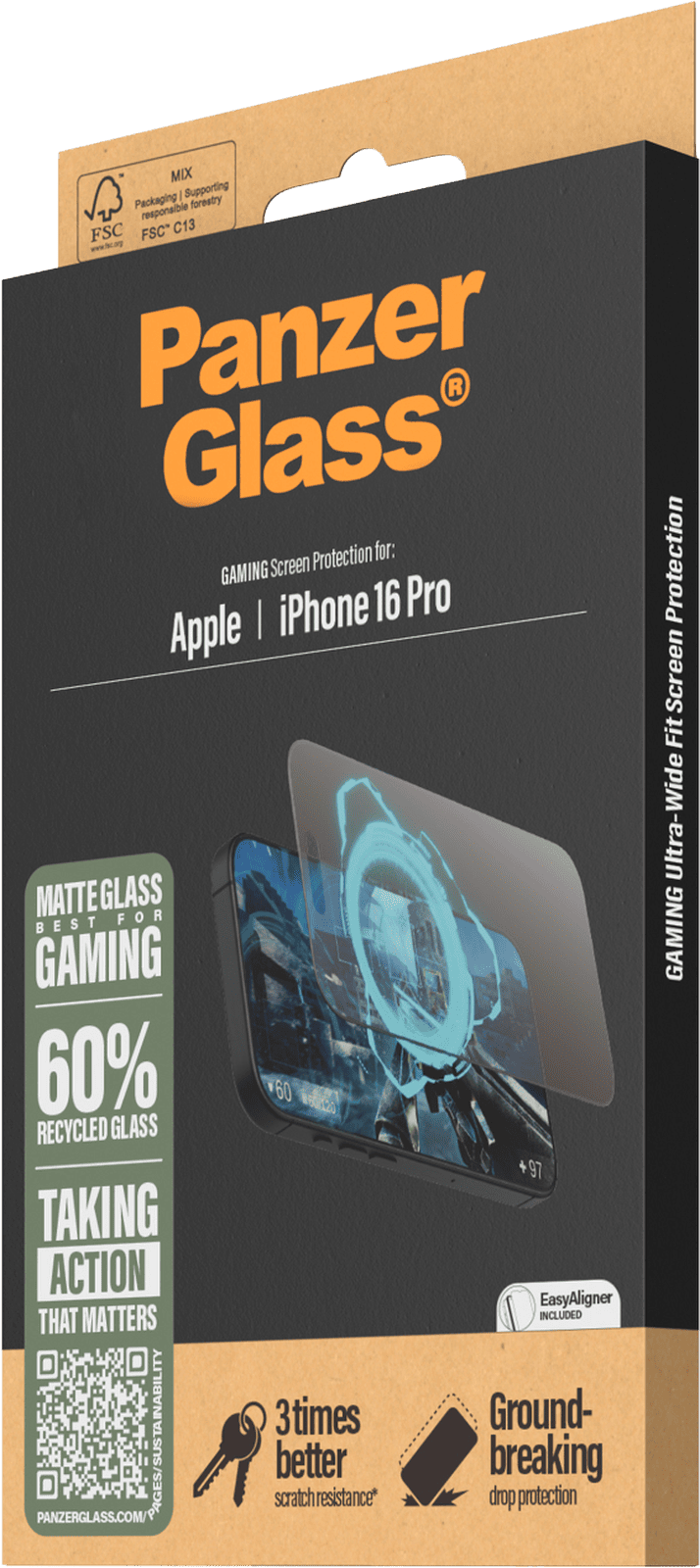 PanzerGlass Matte Surface iPhone 16 Pro klar