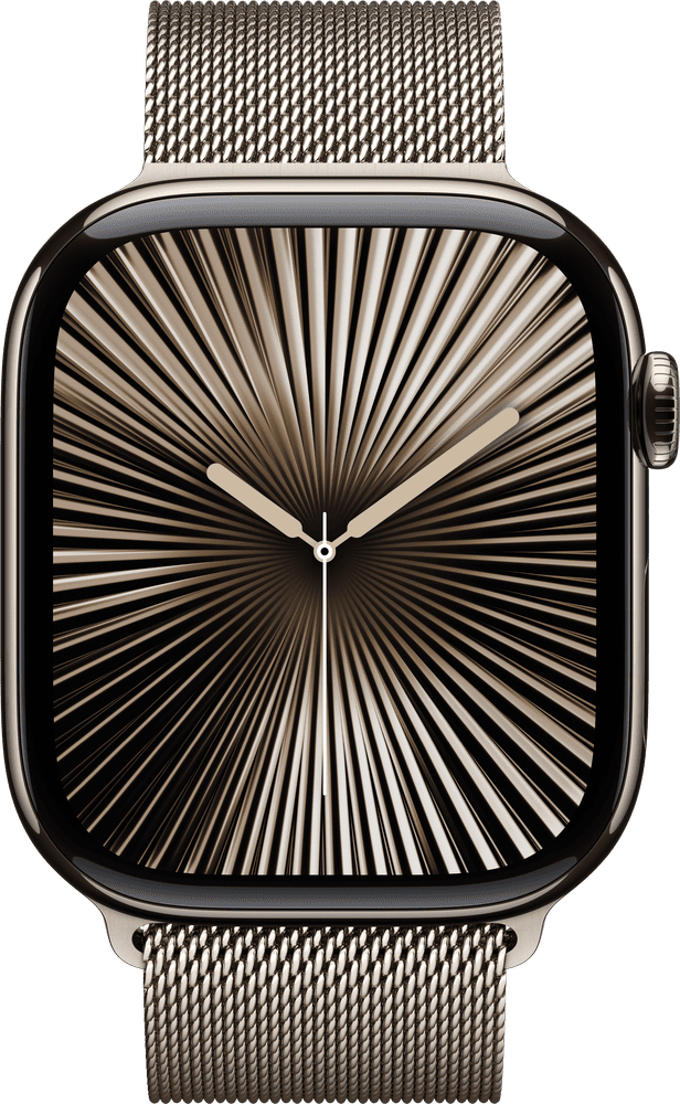 Apple Watch 10 titan naturlig milanese loop naturlig 46mm