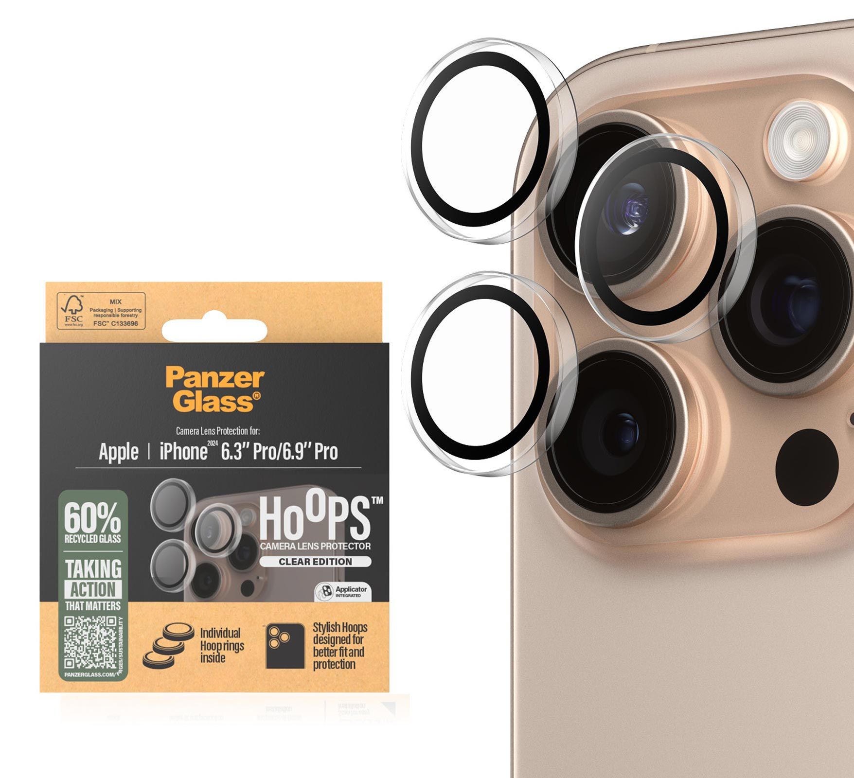 PanzerGlass Camera Hoops iPhone 16 Pro/16 Pro Max