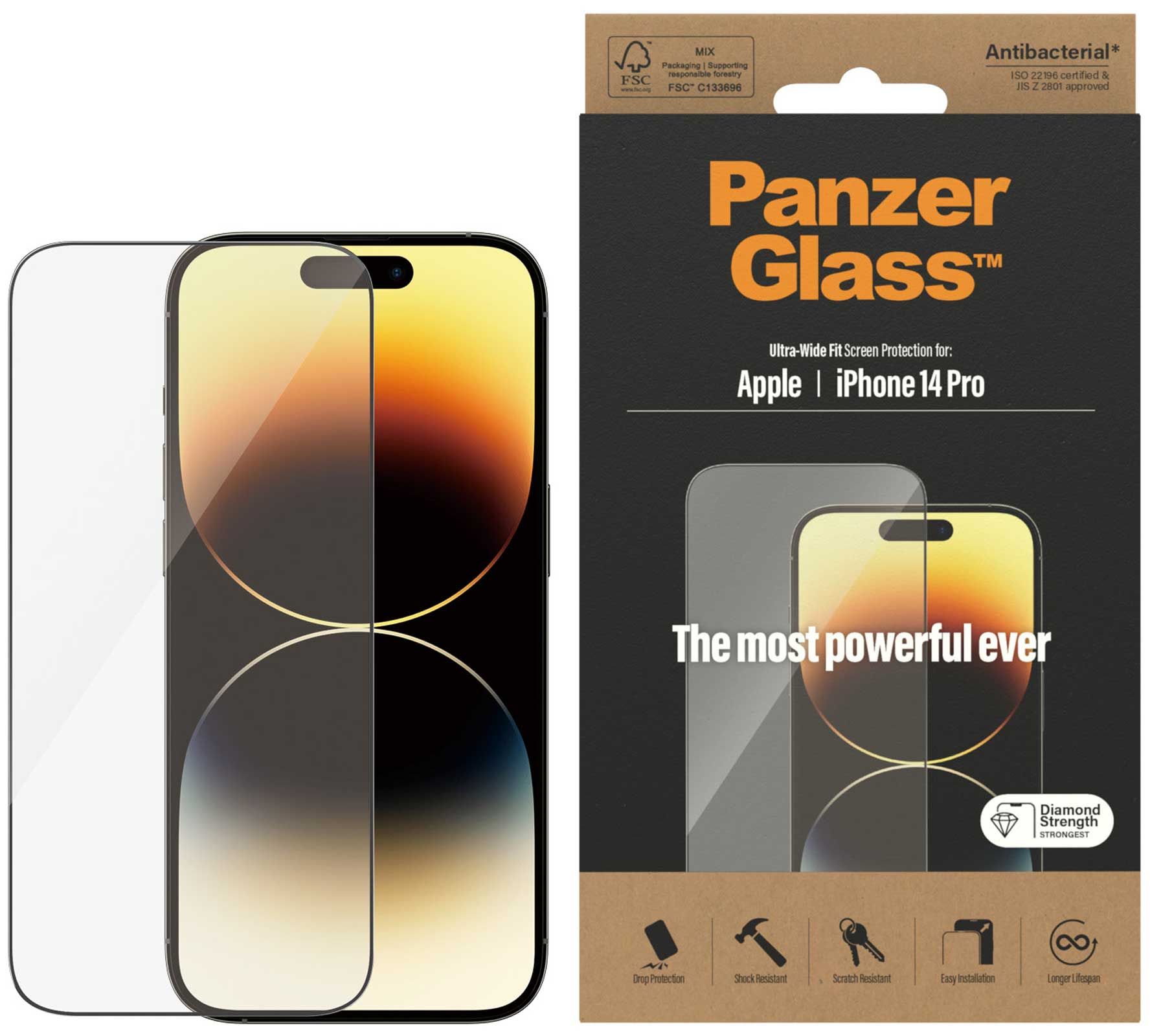 PanzerGlass UWF iPhone 14 Pro klar