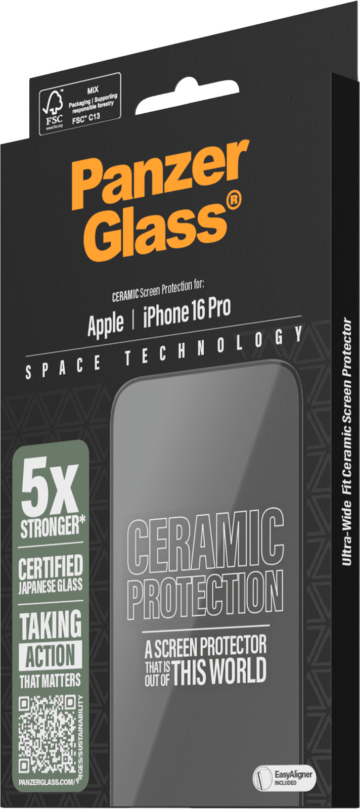 PanzerGlass Ceramic iPhone 16 Pro klar