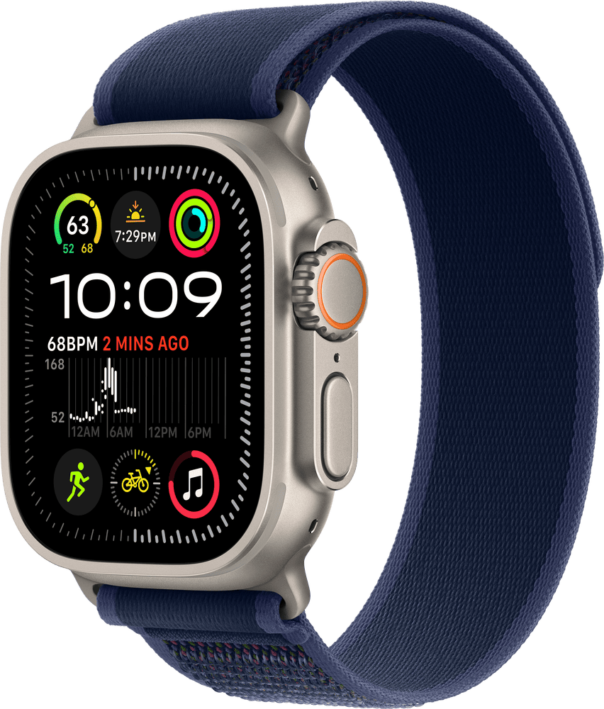 Apple Watch Ultra 2 blå Trail Loop naturlig titan