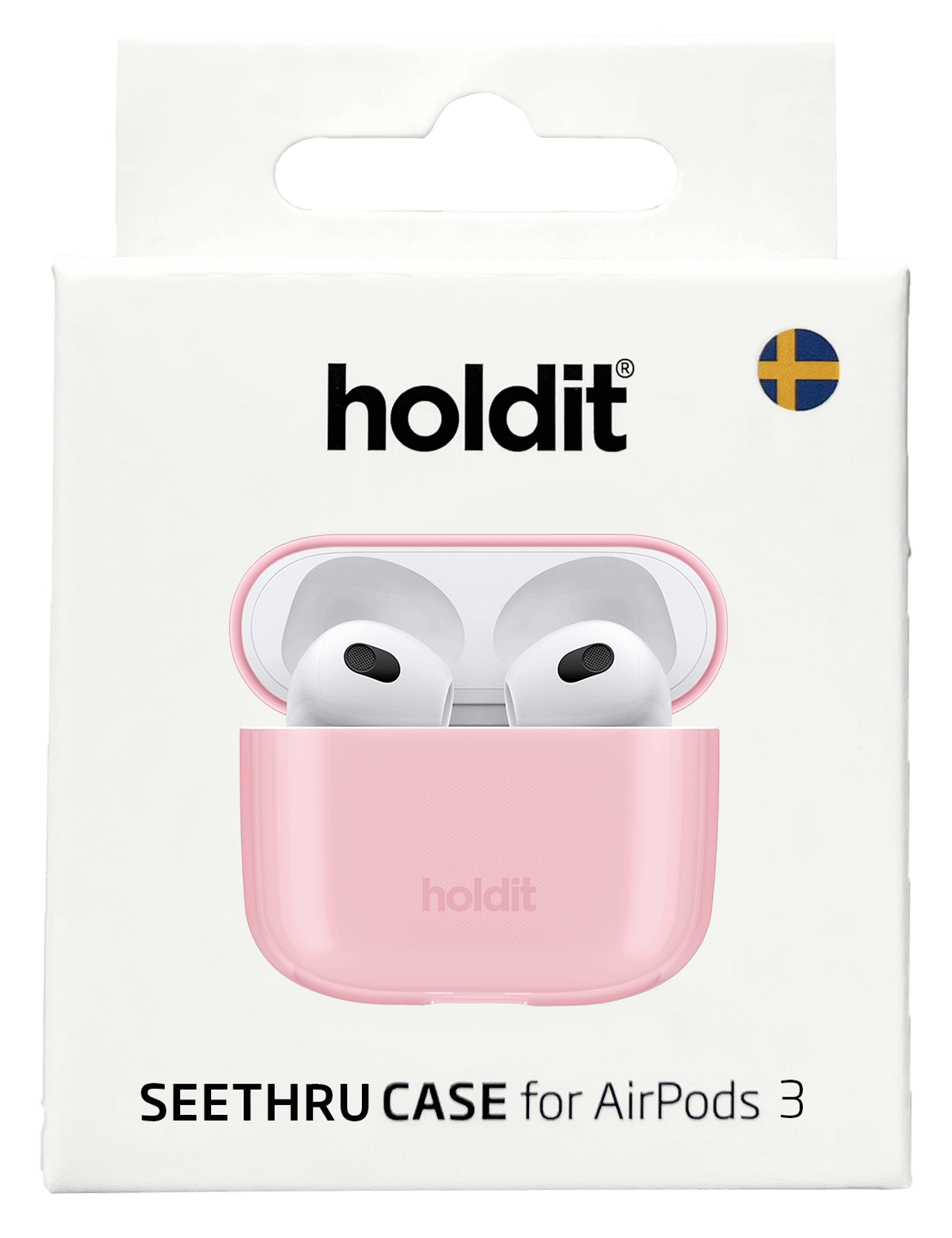 Holdit AirPods 3 gjennomsiktig lys rosa