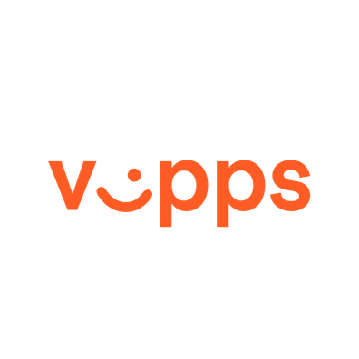 Vipps oransje logo på hvit bakgrunn