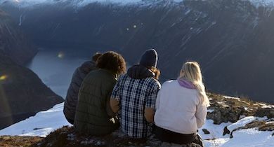 fire venner på fjellet