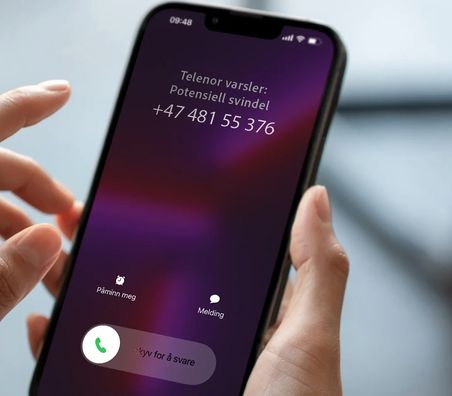 Slik ser varslingen ut når potensiell svindel ringer