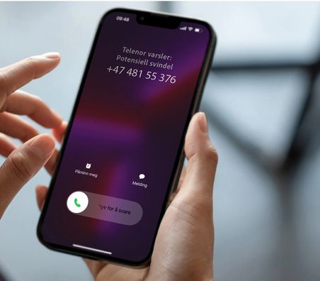 Slik ser varslingen ut når potensiell svindel ringer