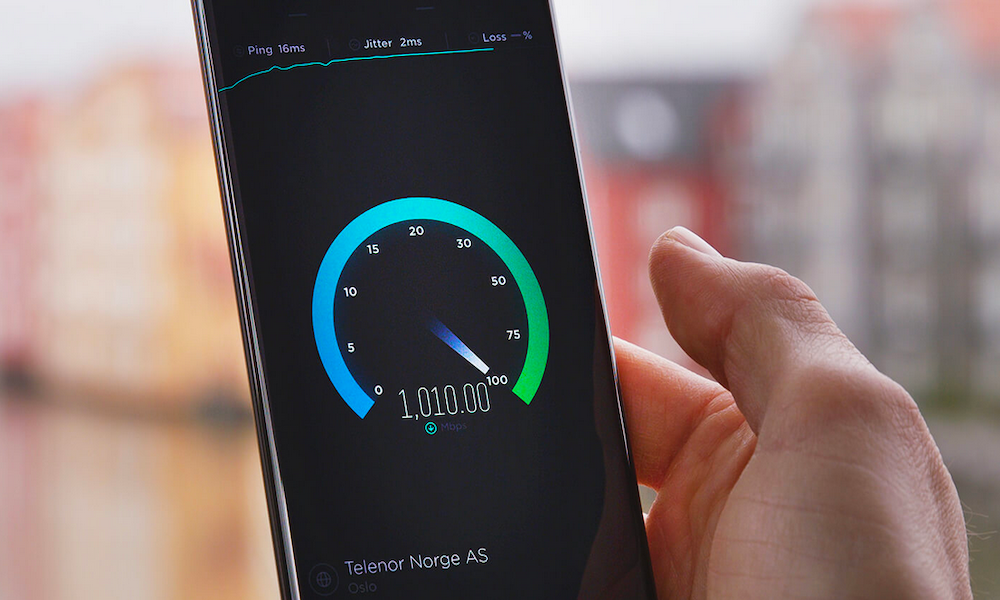 Speedtest på 5G-mobil