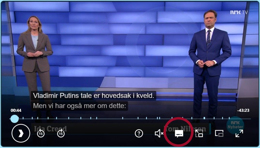teksting for hørselshemmede - nrk app og undertekster