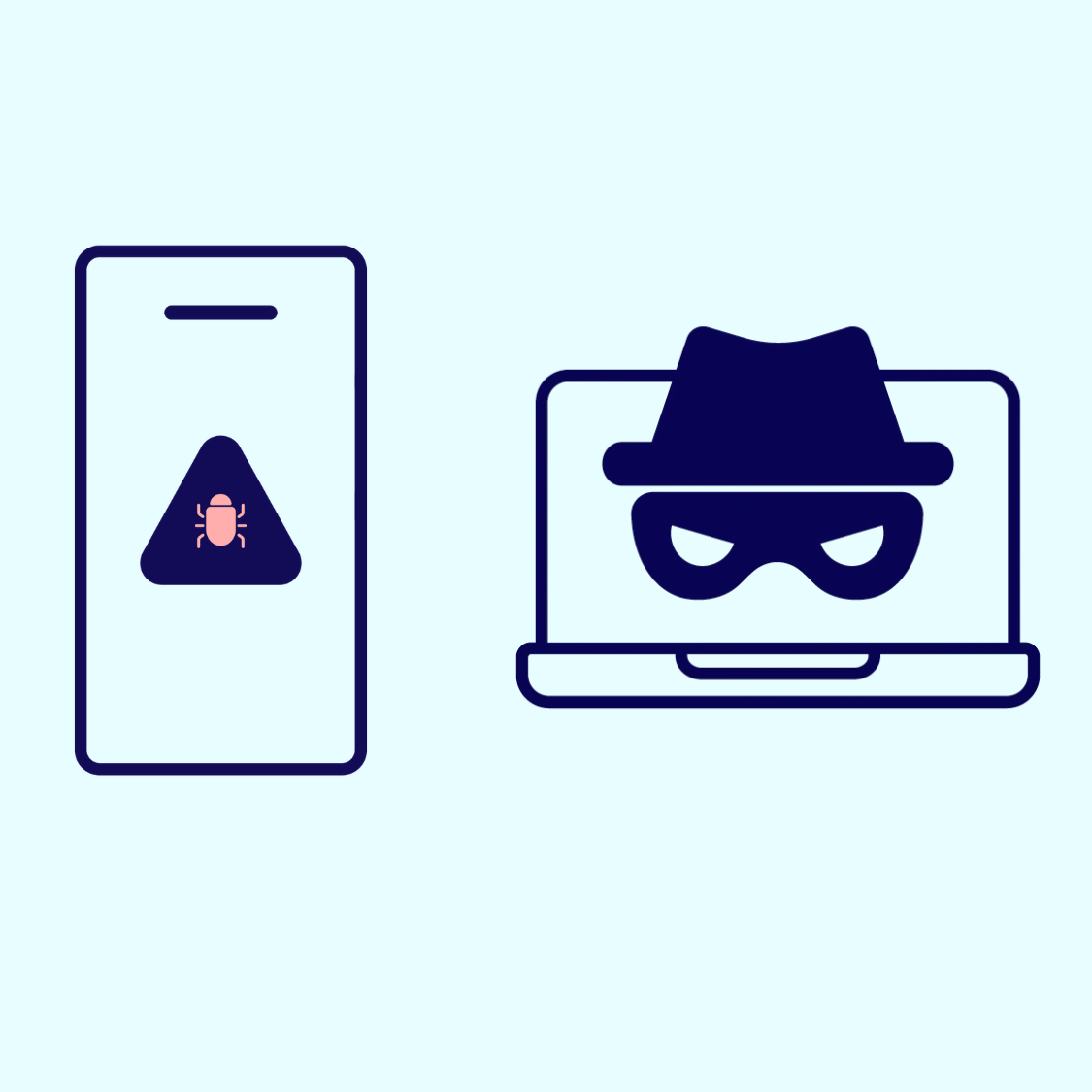 ikoner for digital sikkerhet og svindel