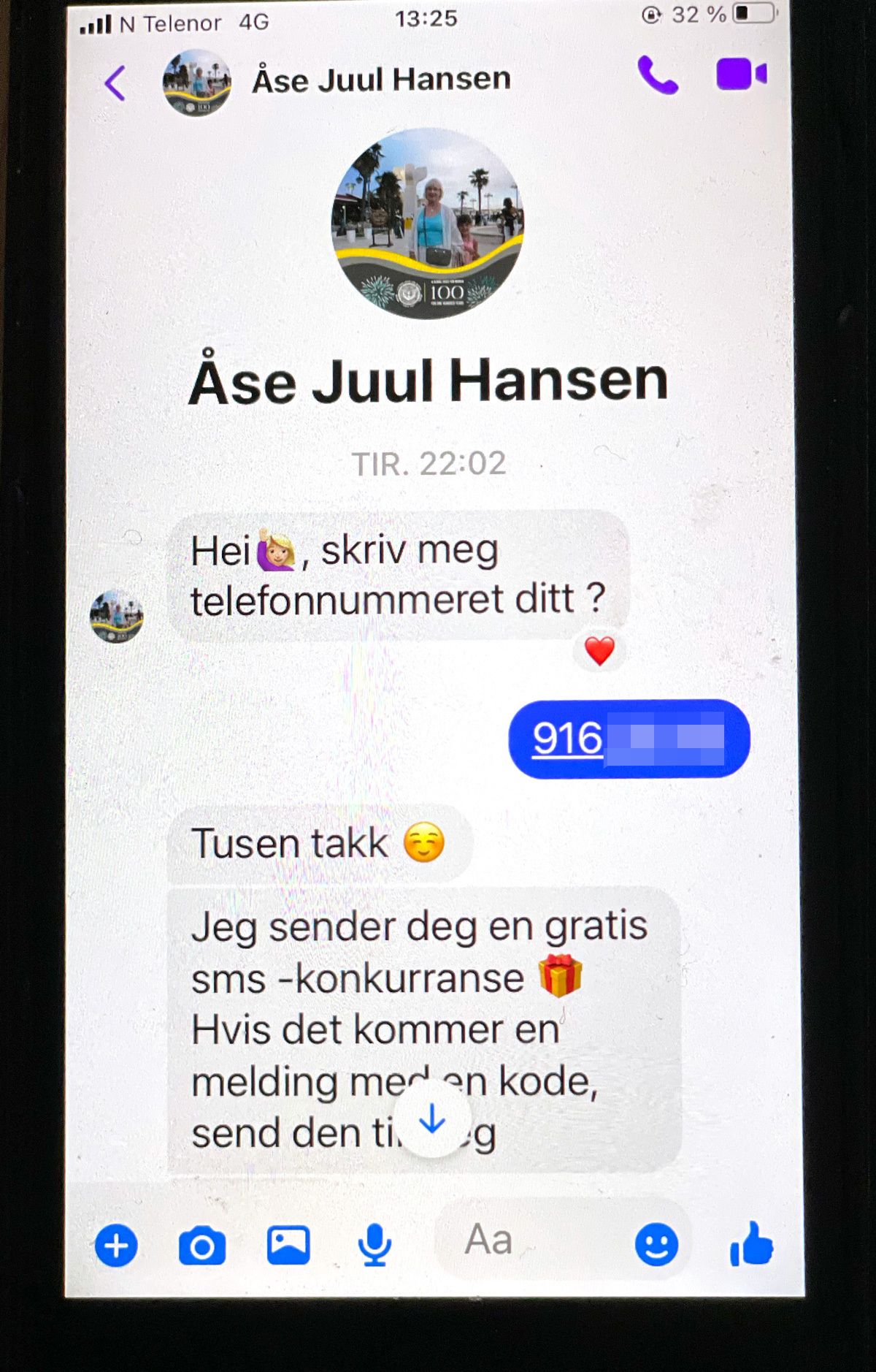 Svindel-melding i Messenger