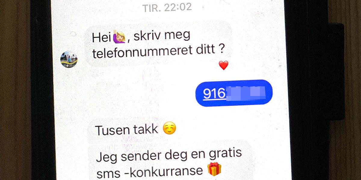 Eksempel på svindel-melding i Messenger