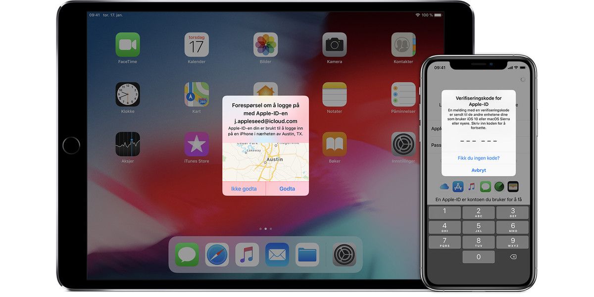 Bilde av ipad med 2-trinnsverifisering