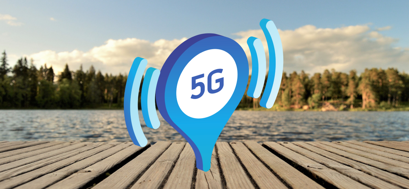 5G-logo på brygga