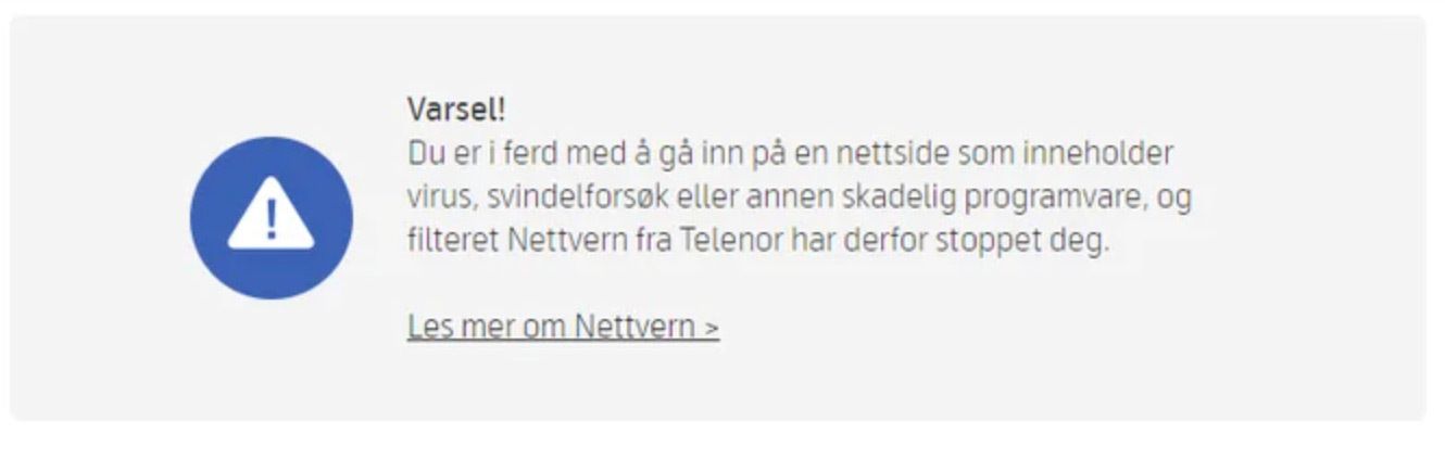 Farlige nettsider legges til i Nettvern