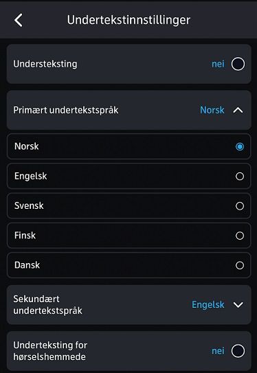 Underteksting - slå av eller på undertekst