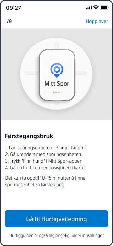 Førstegangsbruk - Hjelp til Mitt Spor