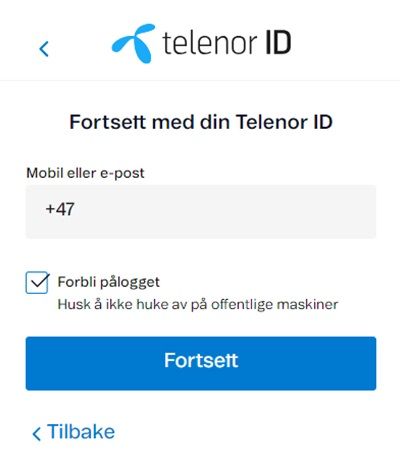 Logg inn med din Telenor ID