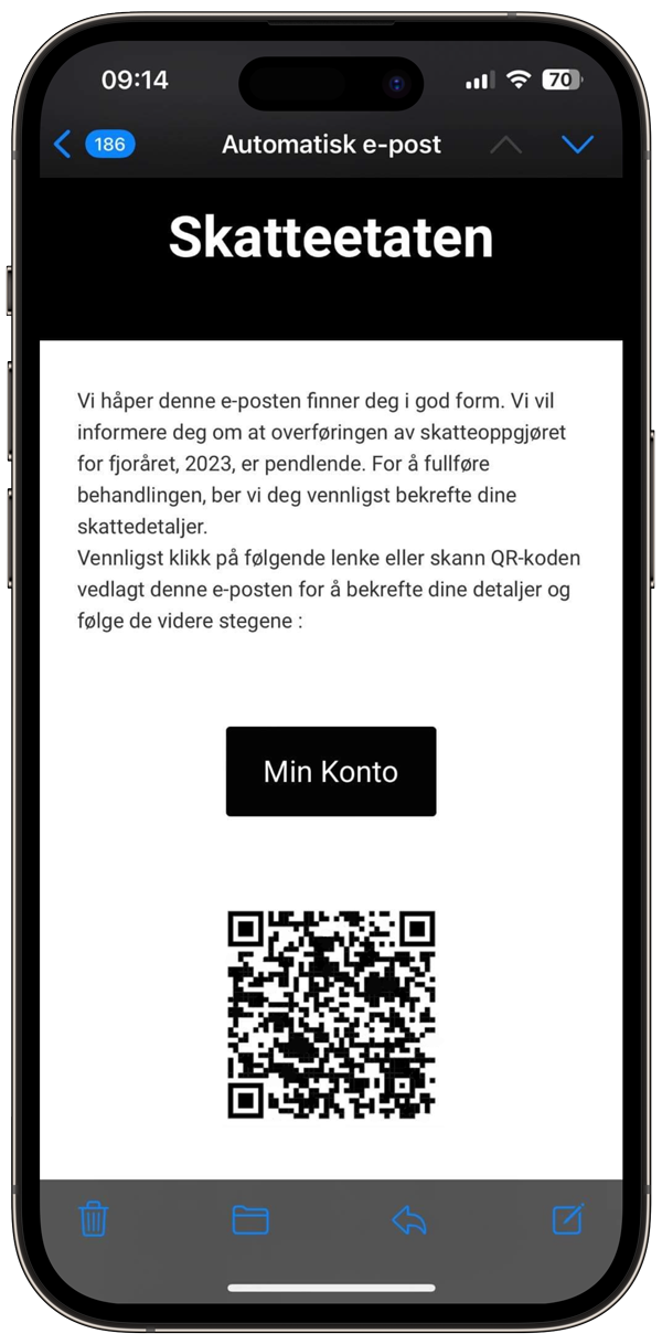 QR-kode-svindel med skattemelding