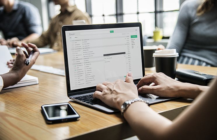 Woman working on computer