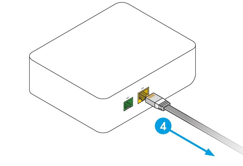 Koble ut kabel fra LAN på det gamle adapteret