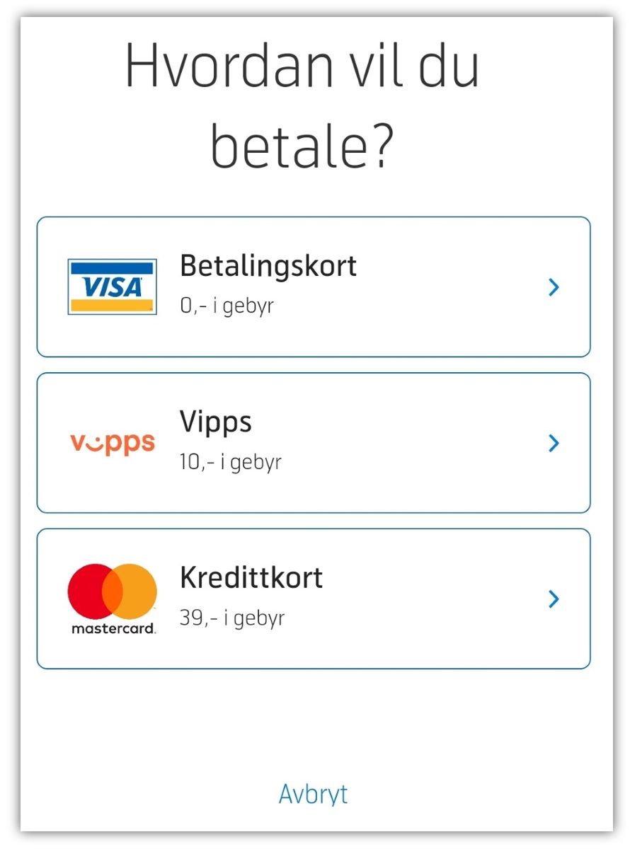 Betale faktura i Mitt Telenor - velg betalingsmåte